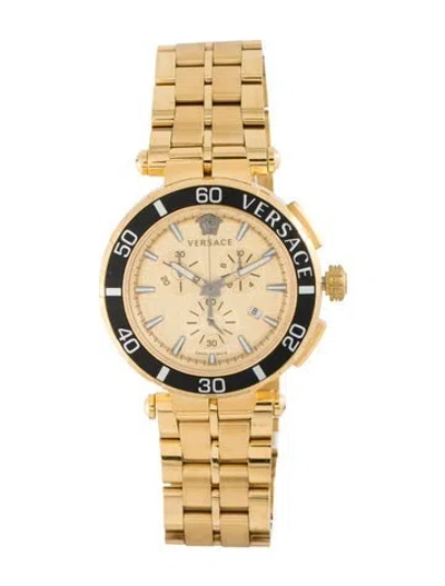 Pre-owned Versace Greca Chrono Watch, 45mm In Multi