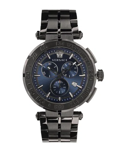 Versace Greca Chrono Watch In Brown