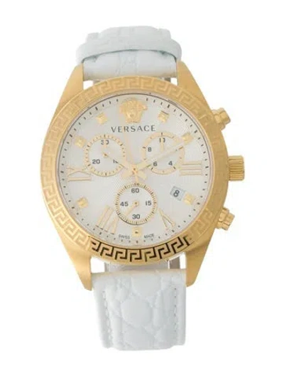 Pre-owned Versace Greca Chrono Watch In Multi