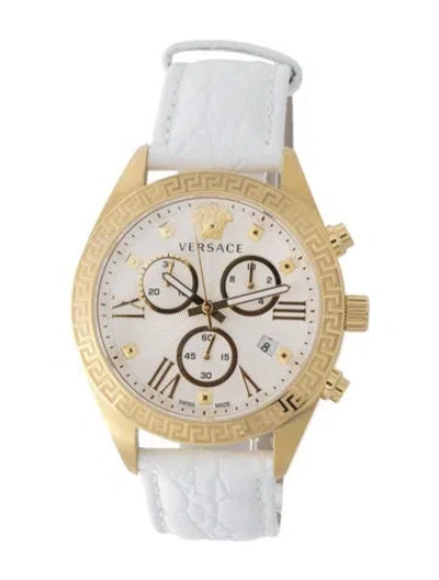 Pre-owned Versace Greca Chrono Watch In Multi
