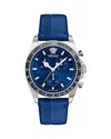 Versace Greca Chrono 43mm In Blue/blue