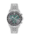 Versace Greca Chrono Wave Chronograph Watch, 43mm In Gray/silver