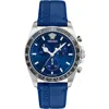 Versace Greca Chronograph Leather Strap Watch, 43mm