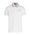 Versace Men Greca Polo Shirt With Short Sleeves In White