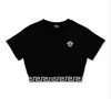 Versace Girls' Medusa Embroidered Cropped Tee - Big Kid In Black