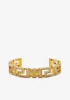 VERSACE GRECA CRYSTAL-EMBELLISHED CUFF BRACELET,1006569 1A00621 4J090