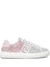 Versace "greca Sneakers With Gradient In Silver
