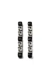 Versace Greca Crystal-embellished Earrings In Black