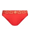 Versace Greca-detail Bikini Bottoms In Red