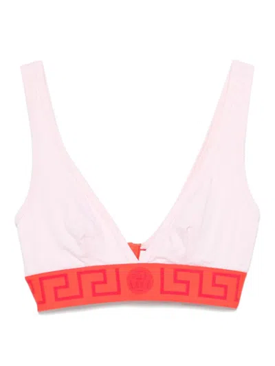 Versace Greca-detail Bralette In Pink