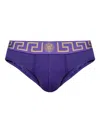 Versace Greca-detail Briefs In Purple