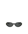 Versace Greca-detail Cat Eye-frame Sunglasses In Black