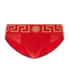 Versace Greca Border Briefs In Red