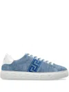 Versace Greca-detail Sneakers In Blue