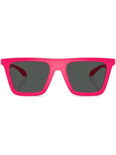 Versace Logo-arm Detail Sunglasses In Black