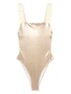 Versace Greca-detail Swimsuit In Gold