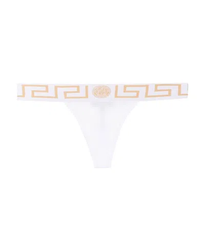 VERSACE VERSACE GRECA WAISTBAND THONGS