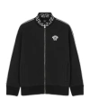 Versace Greca-detail Zip-up Sweatshirt In Black