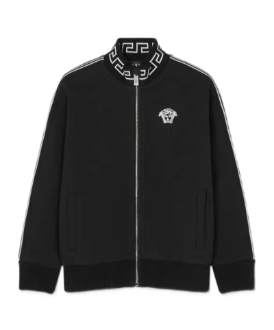 VERSACE GRECA-DETAIL ZIP-UP SWEATSHIRT