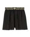 Versace Black Silk Underwear Shorts In Black