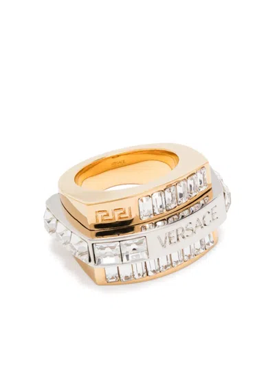 Pre-owned Versace Greca-detailed Ring