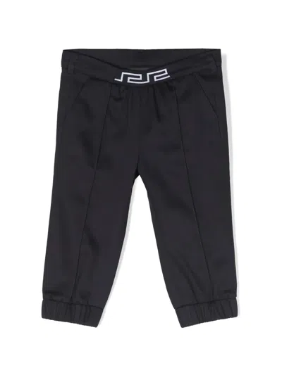 Versace Babies' Greca-detailed Twill Trousers In Blue