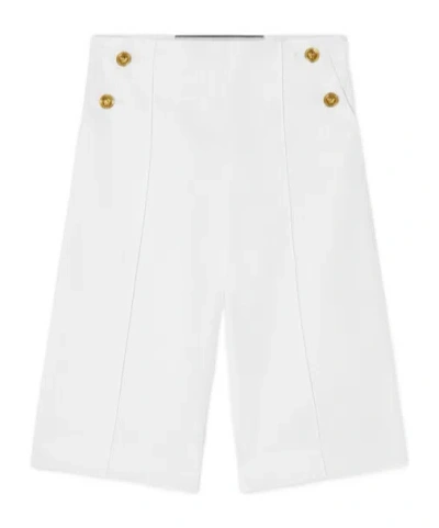 Versace Baby Wide Leg Pants In Gabardine In White