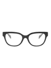 Versace Greca-detailing Round-frame Glasses In Black