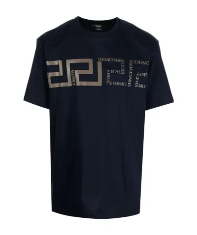 Versace Greca-detailing T-shirt In Black