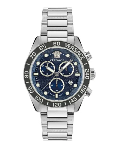 Versace Greca Dome Chrono Bracelet Watch In Multi