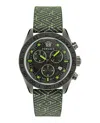 Versace Greca Dome Chrono Leather Watch In Green