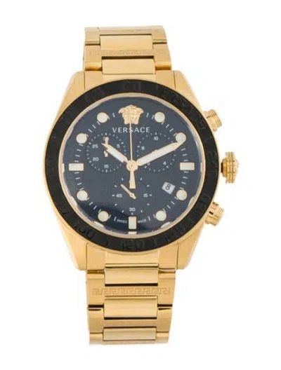 Pre-owned Versace Greca Dome Chrono Watch, 43mm In Multi