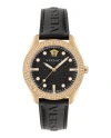 Versace Greca Dome Leather Strap In Multi