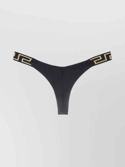 VERSACE GRECA ELASTIC WAISTBAND BORDER BIKINI BOTTOMS