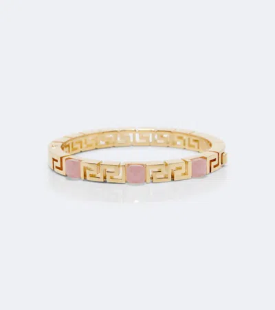 Versace Greca Embellished Bracelet In Gold
