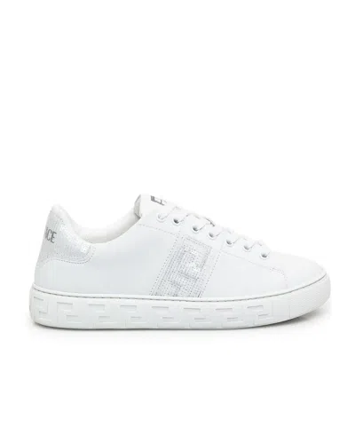VERSACE VERSACE GRECA-EMBELLISHED LACE-UP SNEAKERS