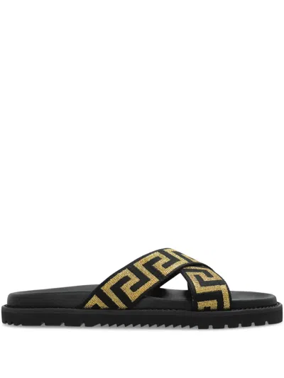 VERSACE GRECA-EMBELLISHED SLIDES