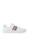 Versace Greca Embellished Sneakers In White
