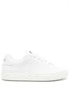 Versace Leather Sneakers With La Greca Motif In White