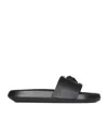 Versace Medusa Front Round Toe Flat Slides In Black