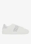 Versace Greca Embroidered Low-top Sneakers In White