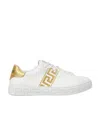 Versace White Leather Greca Sneakers In White