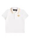 Versace Greca Embroidered Polo Shirt In White