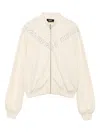 Versace Greca-embroidered Sweatshirt In Neutral