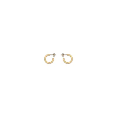 Versace Greca Engraved Hoop Earrings In White
