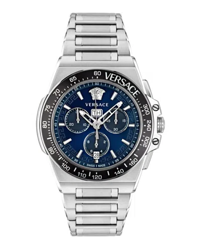 Versace Men's Swiss Chronograph Greca Extreme Stainless Steel Bracelet Watch 45mm