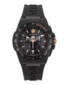 Versace Greca Extreme Chrono Silicone Watch In Black
