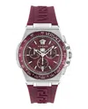 Versace Greca Extreme Chrono Silicone Watch In Red