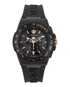 Versace Greca Extreme Chrono Silicone Watch In Black