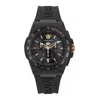 Versace Greca Extreme Chrono Silicone Watch In Black